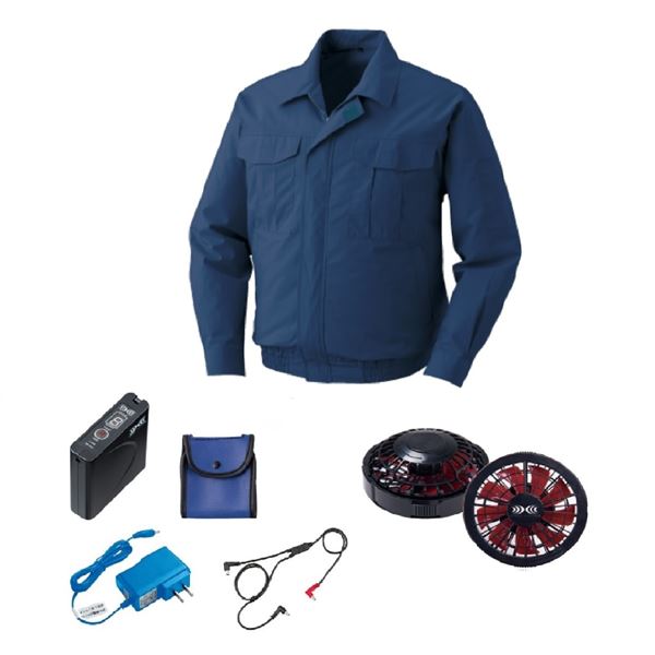 KU90550 空調服 R 綿薄手 FAN2200BR・RD9261・LISUPER1セット ダークブルー 3L