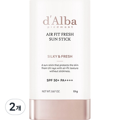 エアフィットフレッシュサンスティック SPF50+ PA++++, 19g, 2個