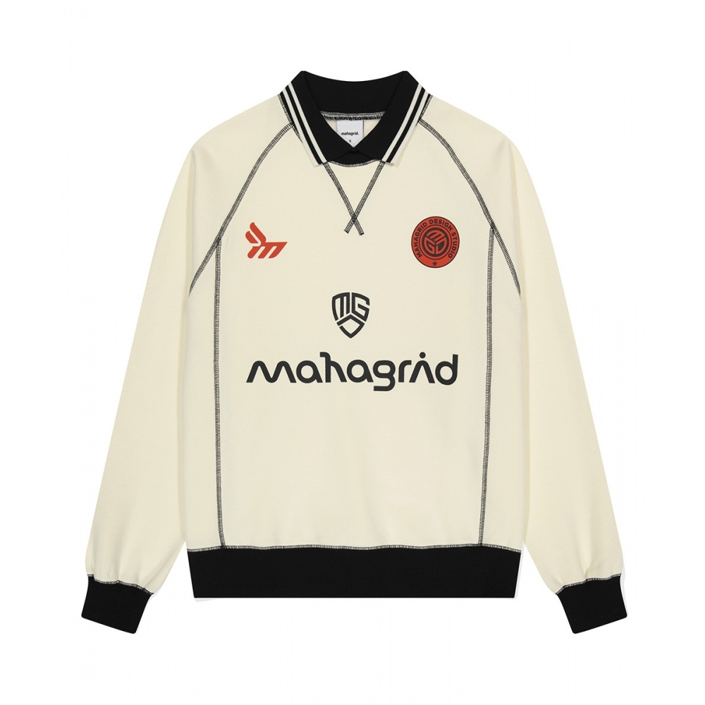 マハグリッドスポーツ襟付きスウェットシャツクリーム (MG2DFMM444A)