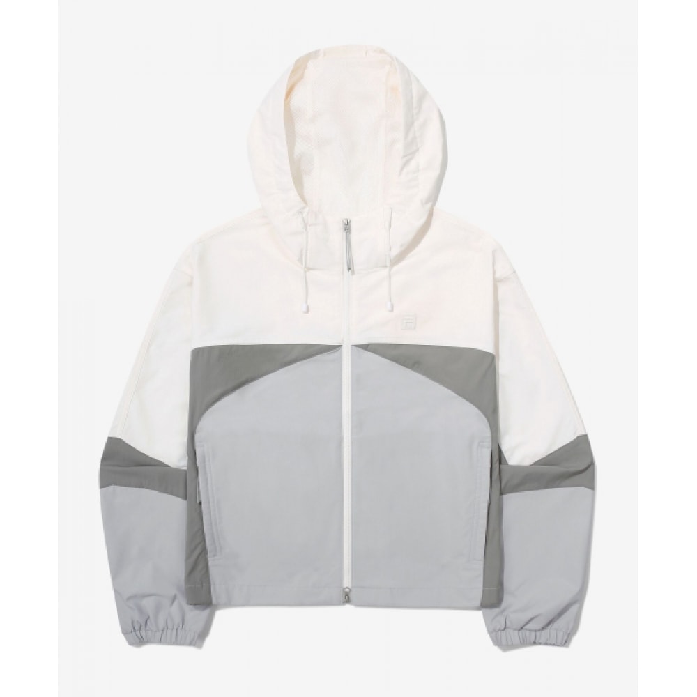 FILA カラーブロックフード付きウィンドブレーカー (FS2JKG3153FSWH)
