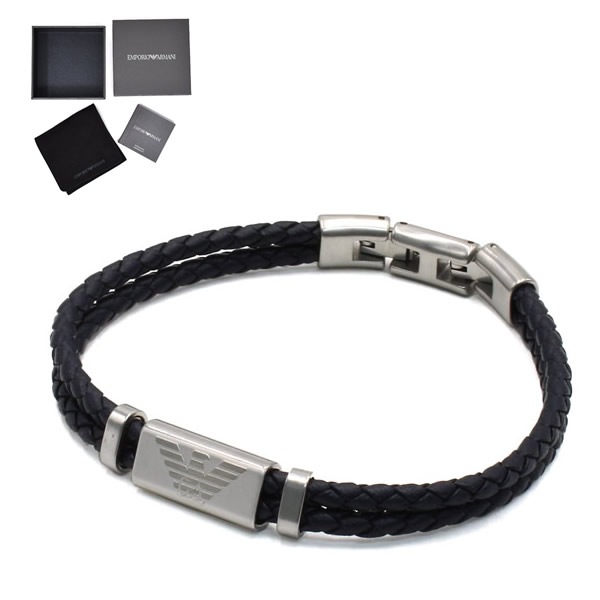 ブレスレット EGS2995040 ネイビー シルバー メンズ