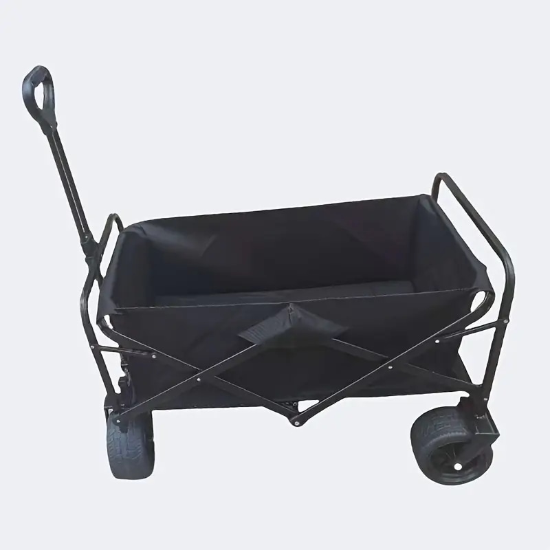 大きなホイール付き折りたたみ式カート：ポータブルビーチバイクオールテラミニファクション車両重い折りたたみ式屋外ガーデントロリキャンプユーティリティワゴンポータブルカートキャンプショッピング