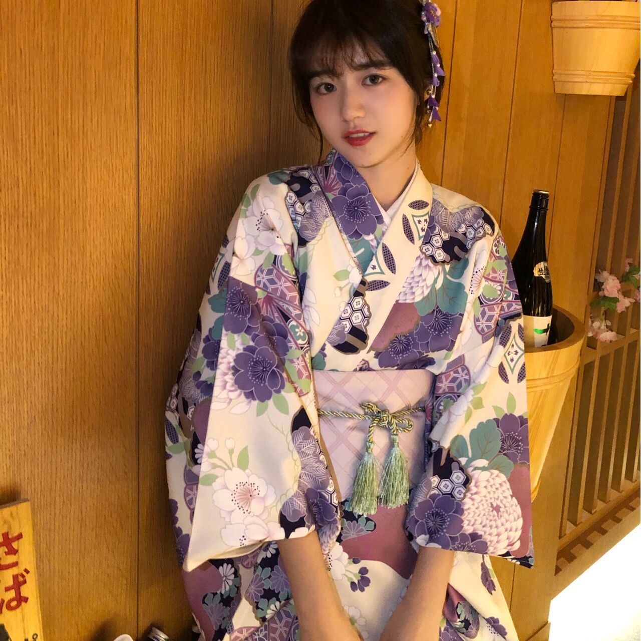 メガポ 着物 レディース スーツ 和服 伝統 かわいい神明の少女 着物セット 浴衣 女性 日系レトロ 撮影 写真 衣装 花火大会 プレゼント