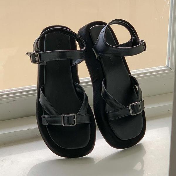 女性用バックルストラップサンダル 3cm