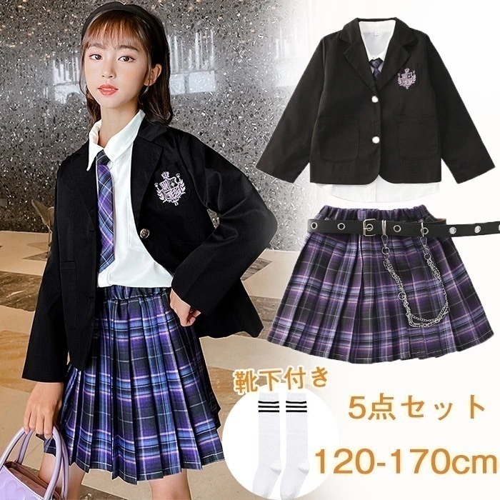 「」卒業式 スーツ 女の子 160 入学式 子供スーツ 卒園式 子供服 スーツ女の子 子供服 女の子 セットアップ フォーマル キッズ 制服風 フォーマルスーツ スカート プリーツスカート ス お受験