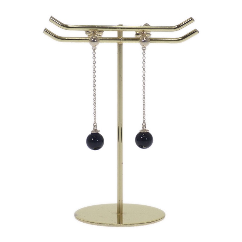 チェーン ピアス シルバー925 オニキス ブラック レディース【Aランク】