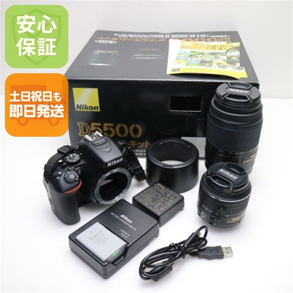 美品 D5500 ダブルズームキット ブラック 一眼レフ Nikon 191