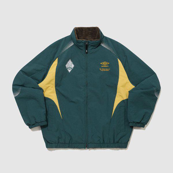 リバーシブルフリーススタンドネックジャケットUQ421CFJO1-HGN0