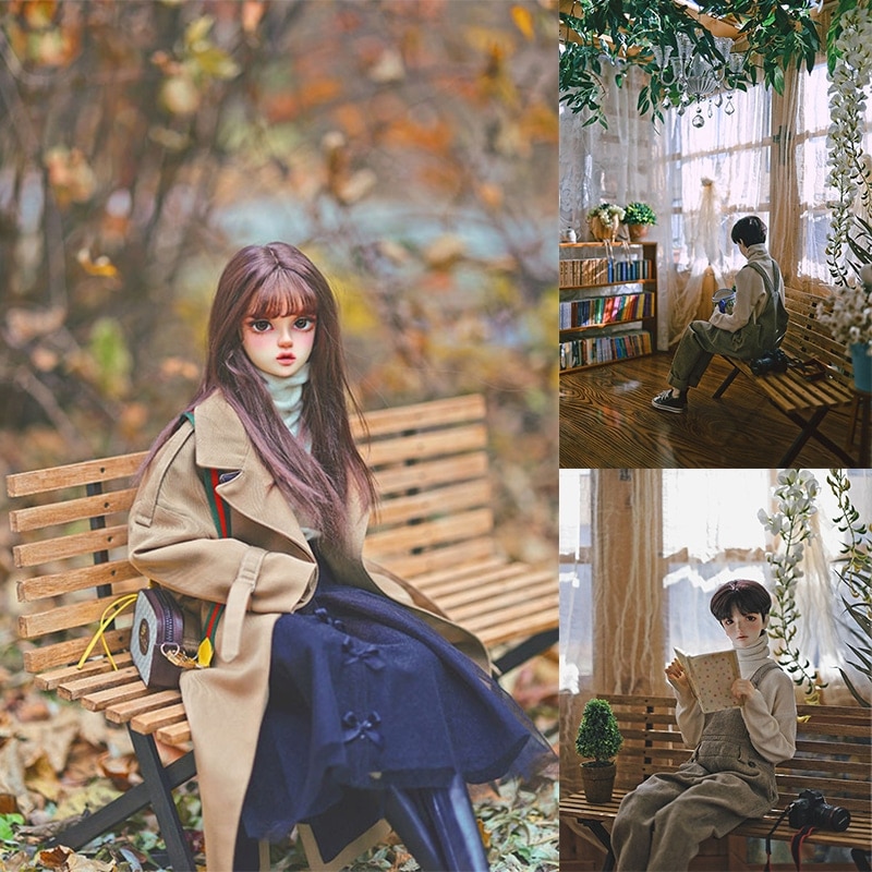 BJD人形用アクセサリー折り畳み椅子 ドールハウスインテリア SD/MSD/幼SDドール撮影道具