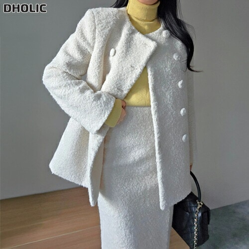 ボアルーズ肩パッドスリットHライン(ロング丈)ボタンセットアップ・1950935