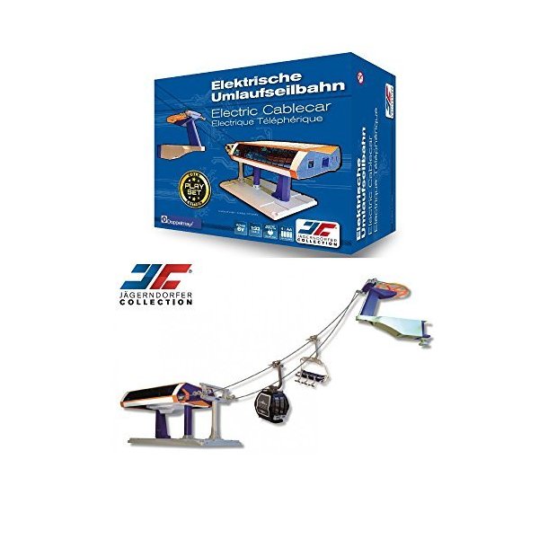 Jaegerndorfer JaegerndorferJC84390 UNI-G Electric Cableway Playset， 1:32 Scale， Orange/Blue， Multi-C
