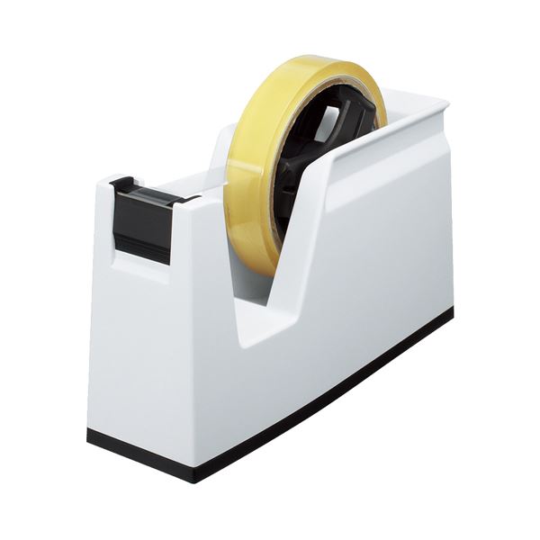 (まとめ) コクヨ テープカッター カルカット 大巻・小巻両用 白 T-SM100W 1台 (×10セット)接着・補修用品