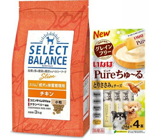 セレクトバランス スリム チキン 小粒 成犬の体重管理用 3kg【チュール付】