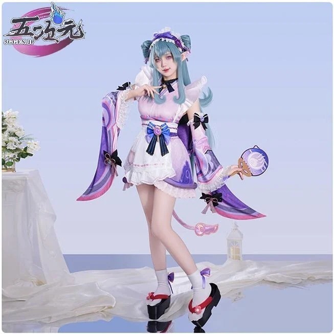 即納あり 五次元　原神　コスプレ　夢見月瑞希　衣装　ins大人気 ウィッグ　靴　扇子　髙!品!質