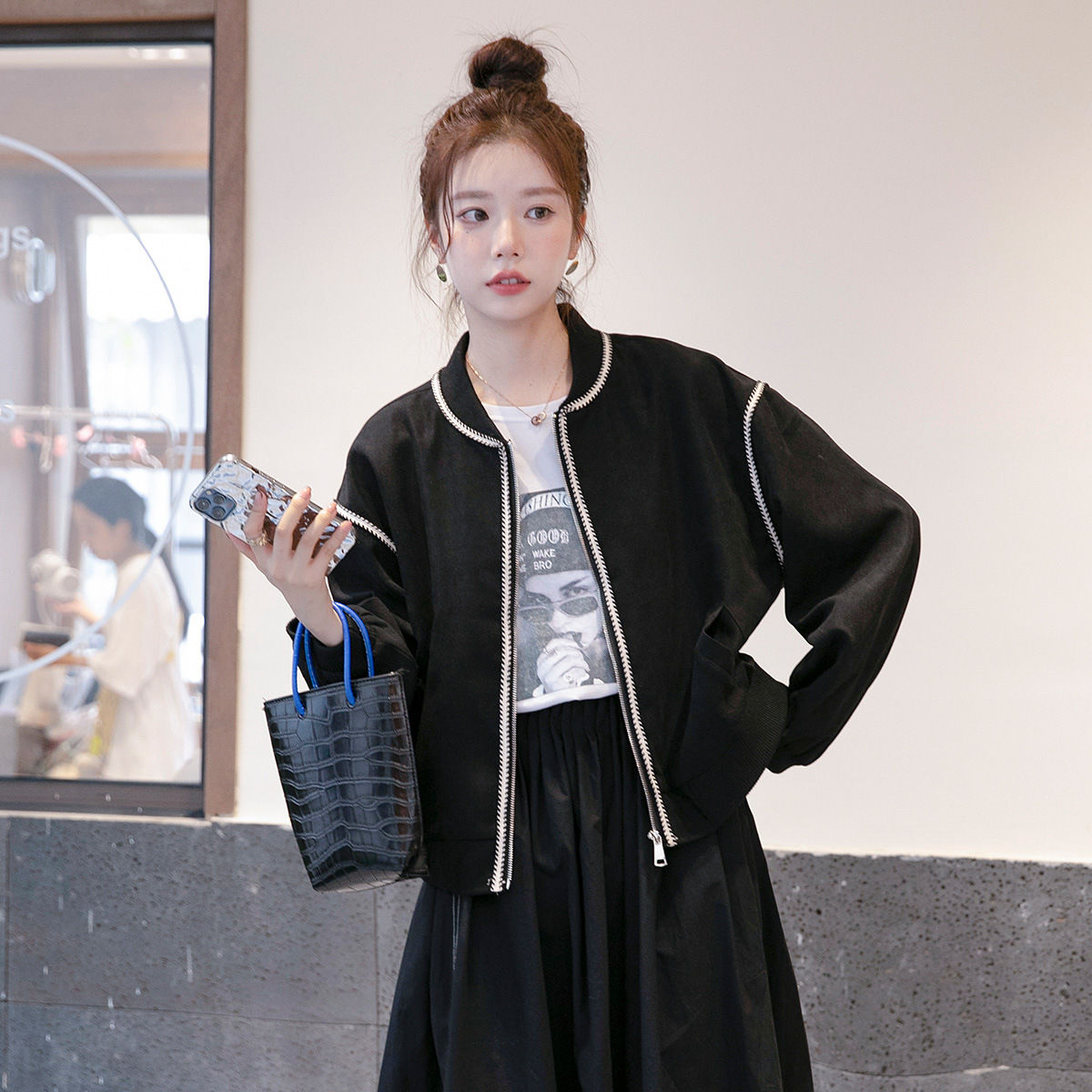 アメリカンレトロ野球ウェアコート春秋の新作韓国版着やせ学生ジャケットins流行りトップス