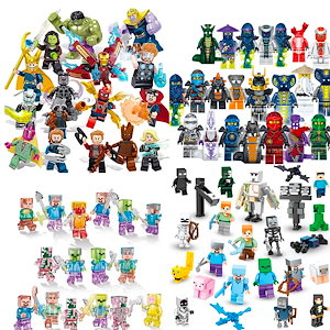 ブロックおもちゃ LEGO互換品 マインクラフト 忍者ミニフィギュア キャラクター 16体/24体 ワンピース 組立玩具 人気漫画 アニメ プレゼント レゴ