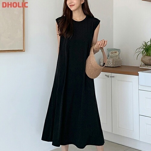 [メガ割りSALE]クールストレッチロングフレンチスリーブフレアワンピース