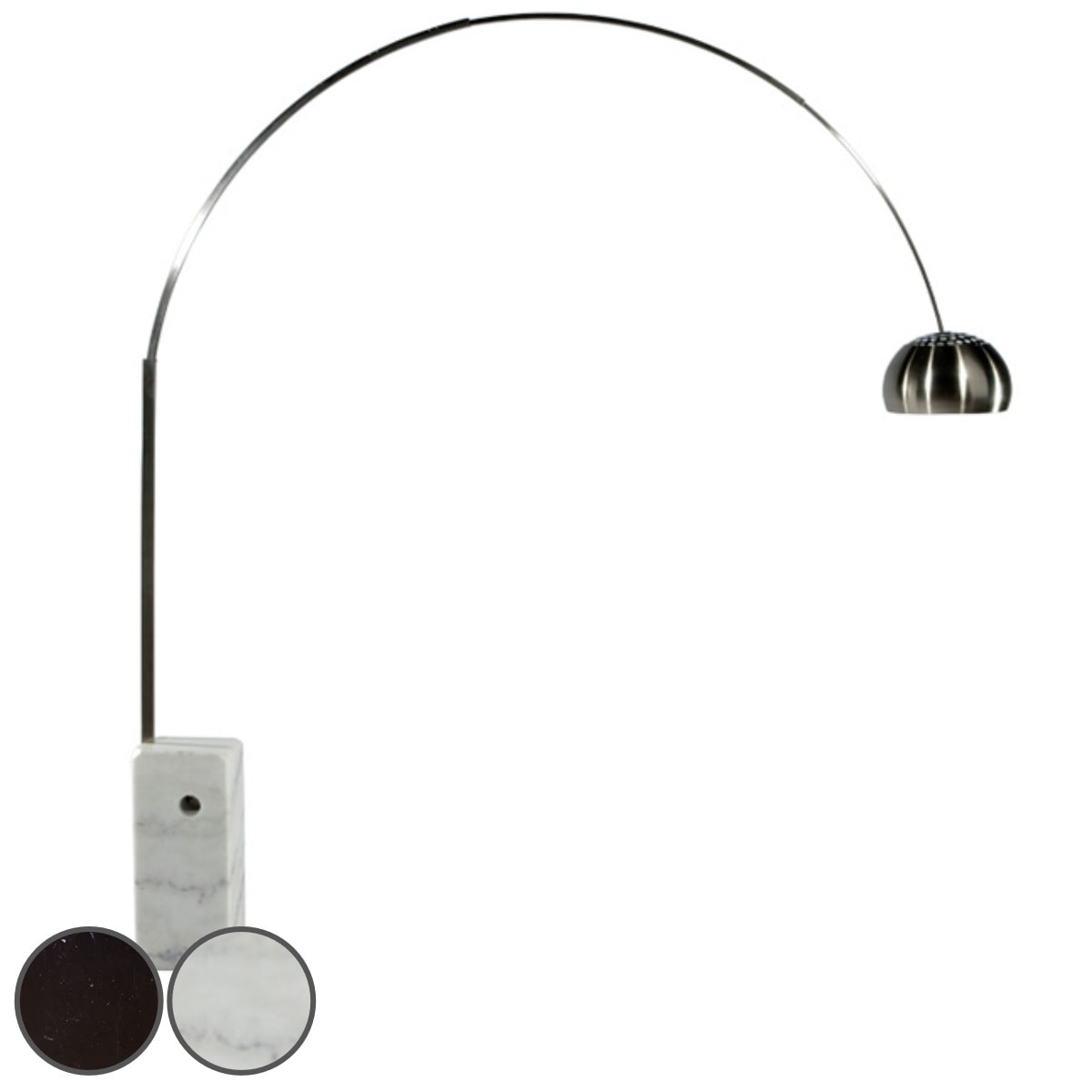 フロアライト アルコランプ リプロダクト LED E26 アーチ型 間接照明 ランプ 照明 デザイナーズ 北欧 LED対応 ステンレス 大理石 デザイン ライト スタイリッシュ 開梱設置