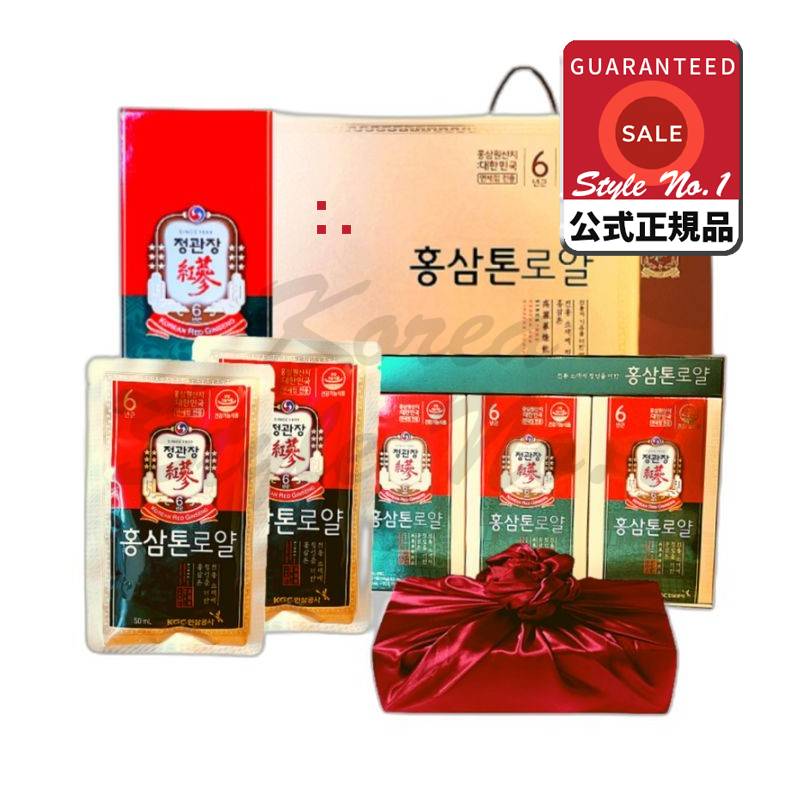 6年根 紅参トン ロイヤル30包 1500ml+ショッピングバッグ ゴルフ旅行 両親 祝日プレゼントセット（お茶を含む） 1.5L