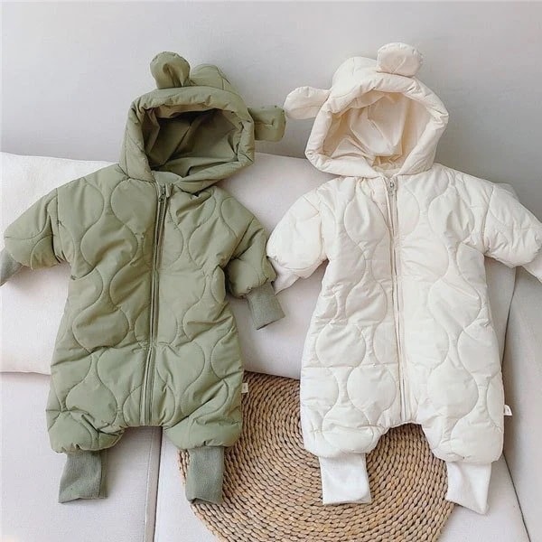 ロンパース ウインドブレーカー 帽子付き カバーオール 防寒 防風 秋冬 冬用 新生児赤ちゃん 女の