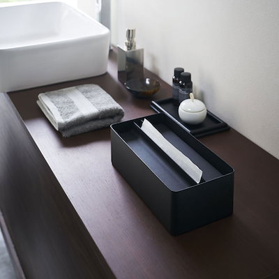 他サイト： ペーパータオルホルダー 山崎実業 TOWER タワー 蓋付きペーパータオルケース ブラックの商品画像