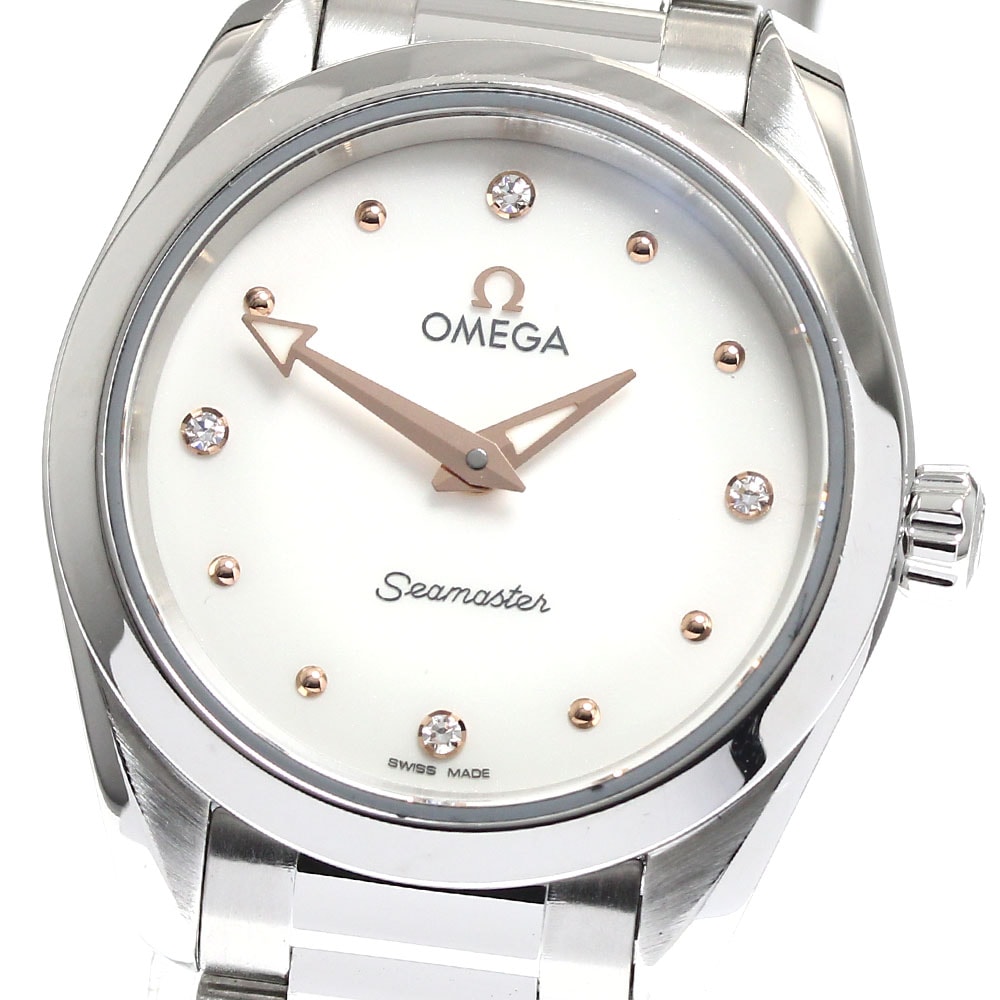 オメガ OMEGA 220.10.28.60.54.001 シーマスター アクアテラ 4Pダイヤ クォーツ レディース 良品 保証書付き_893512【中古】 157,450円
