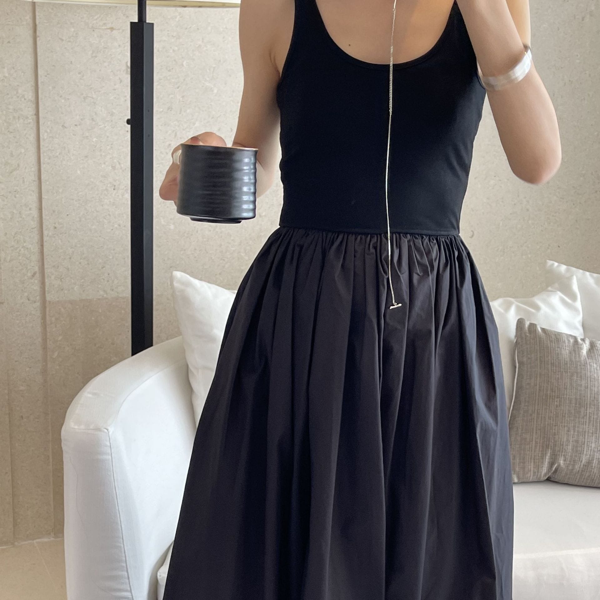 ニットベスト/通気性/キャミソール/スカート/ゆとり/韓国版/春夏/大きめサイズ/遮肉/パッチワーク/ワンピース