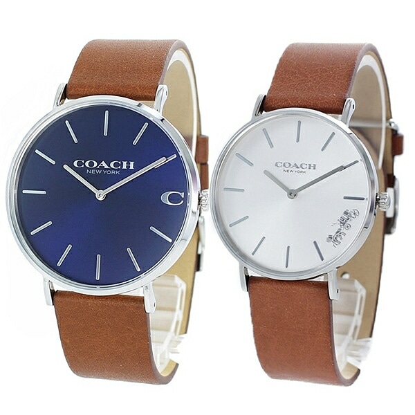 コーチ ペアウォッチ 純正ペアボックス付き ペア 腕時計 手表 ペアギフト シンプル おしゃれ ブラウン 茶色 彼氏 彼女 贈り物に 誕生日プレゼント クリスマス プレゼント