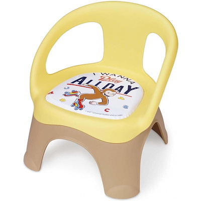 他サイト： 錦化成 おさるのジョージ ベビーチェア アールチェア Y×LBR-pla 幅34×奥行29×高さ37cm 日本製の商品画像