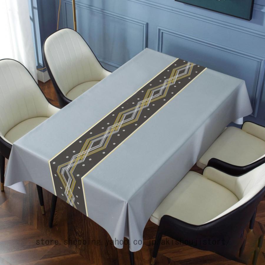 テーブルクロス 撥水 北欧 おしゃれ 長方形 正方形 防水撥水 食卓カバー ビニール PVC デスクマット 撥油 汚れ防止 モダン 幾何学 おしゃれ お手入れ簡単