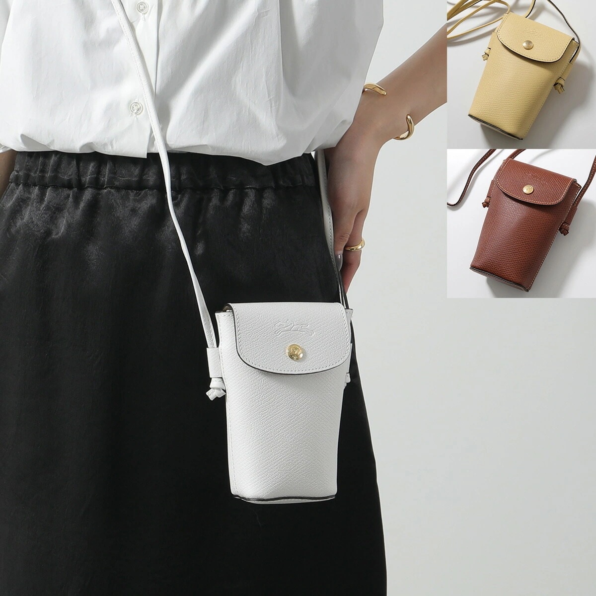 Longchamp ロンシャン ショルダーバッグ EPURE エピュレ 34193 HYZ レディース スマホケース レザー クロスボディ ミニバッグ 鞄 カラー3色