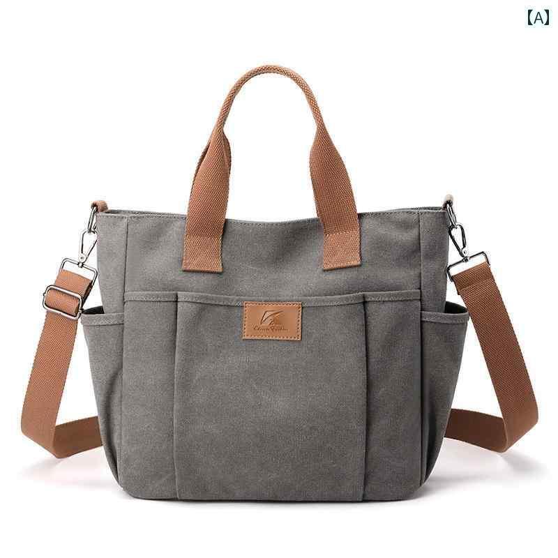 ショルダー バッグ レディース メンズ カジュアル 鞄 オールシーズン 旅行 トラベル バッグ 大容量 ジッパー ヴィンテージ レジャー ミディアム 4,839円