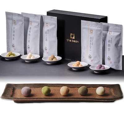他サイト： ホワイトデー お返し 人気 お菓子 高級 豆菓子 ギフト -the・bean-（讃岐和三盆 焙じ茶 焙煎きなこ 宇治抹茶 綾紫芋 各40g 計200g）恵み茶屋 Premium Giftの商品画像