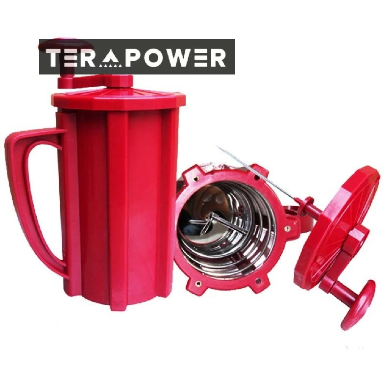 家庭用 業務用 手動トルネードポテトカッター スパイラルスライサー 3種ブレード トルネード/千切り/ソーセージ入れ (Red)