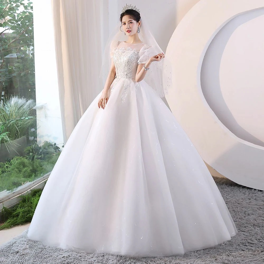 軽いウェディングドレス 2025 夏ブライダルガール小さなシンプルな結婚式の写真撮影に出かける