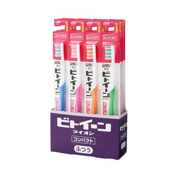 (まとめ) ライオン ビトイーン ライオン ハブラシ コンパクト ふつう HRYCM*K 1セット(12本) (×2セット)