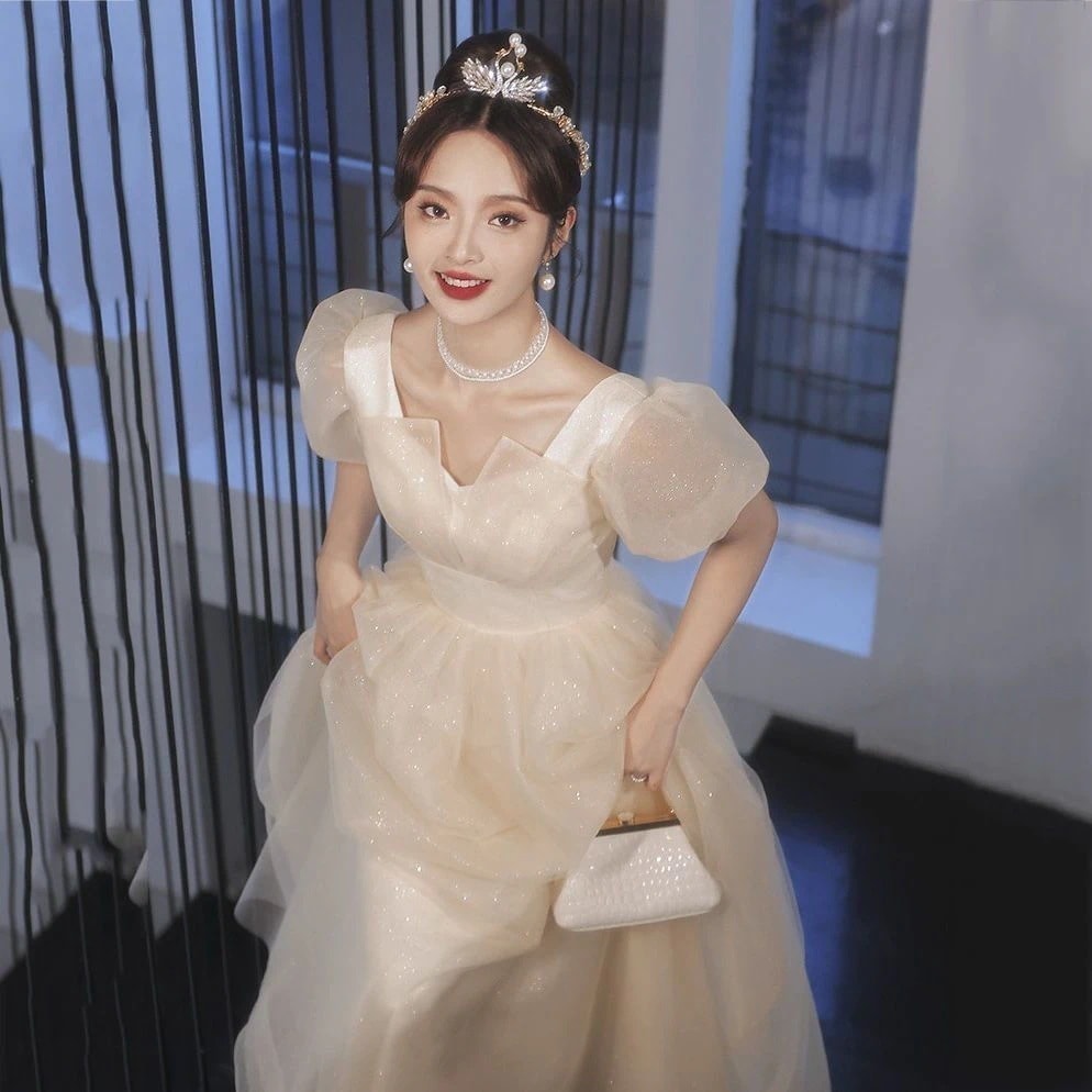 パーティードレス シャンパン25誕生日の宴会イブニングドレス