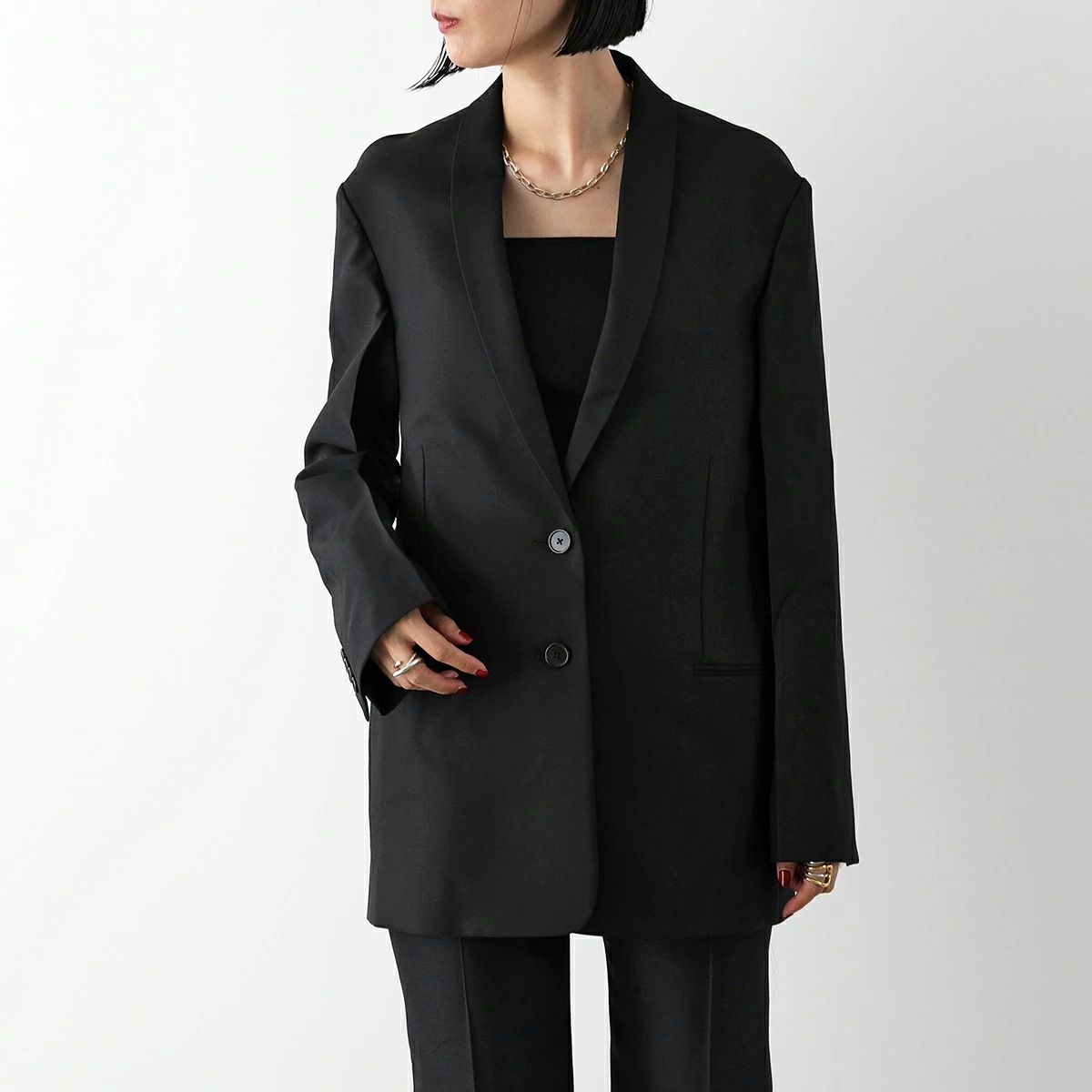 THE ROW ザ・ロウ ジャケット COWAL コワル JACKET 7226 W2361 レディース ウール モヘヤ ダブルブレスト カットアウト スリット BLK