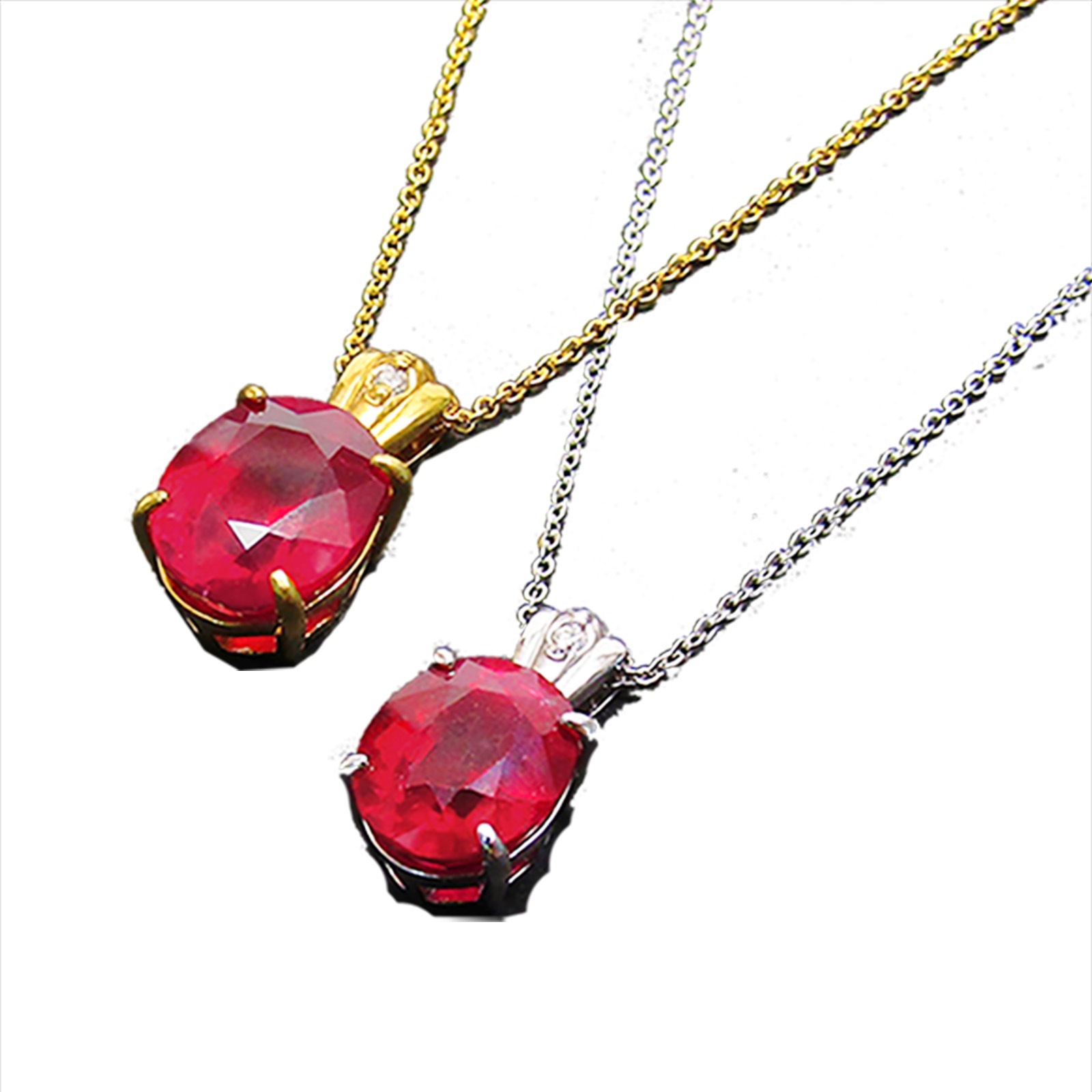 選べる！大粒「3ctルビーダイヤネックレス」 ネックレス ペンダント プレゼント