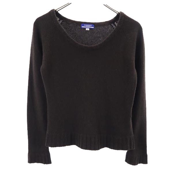 バーバリーブルーレーベル 三陽商会 ウールブレンド 長袖 ニット M ブラウン系 BURBERRY BLUE LABEL セーター レディース