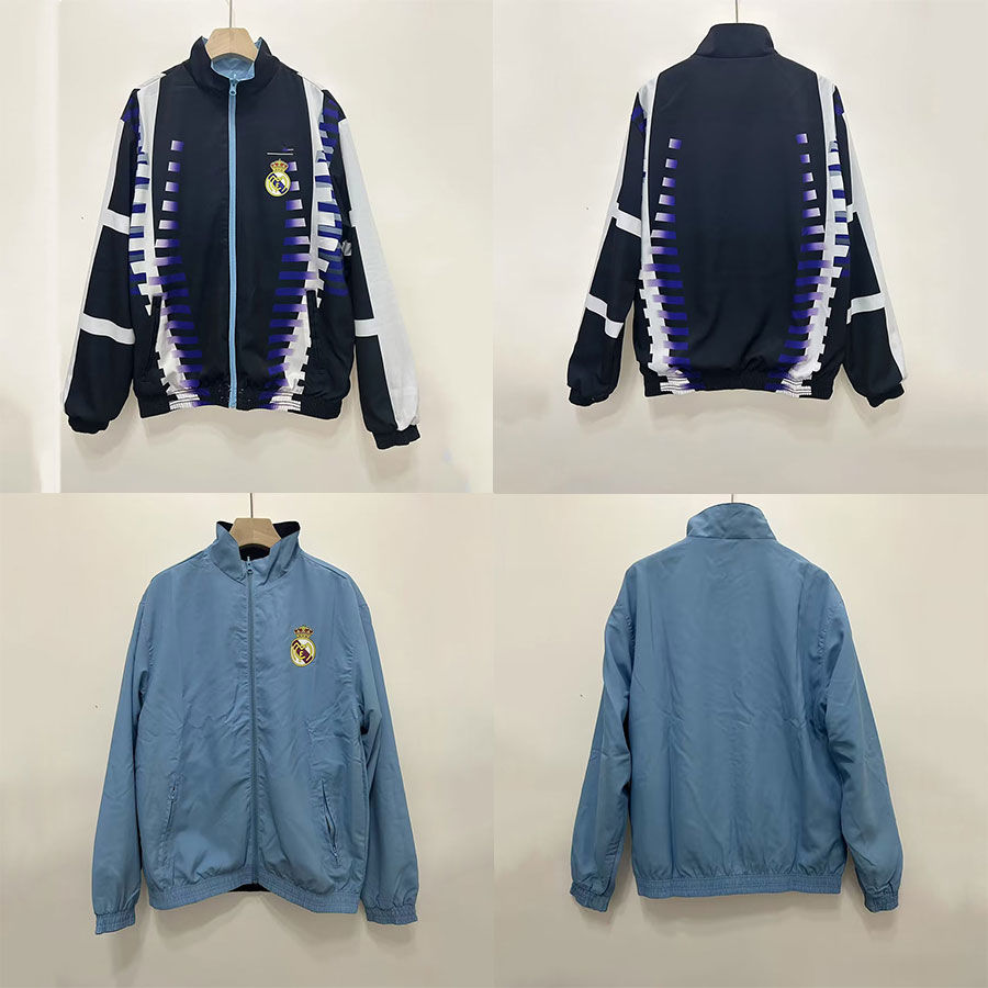 199798レアル・マドリードのトレーニング服のジャケットメンズ長袖ジャケット両面トレンチコートサッカースーツ秋と冬スタイル