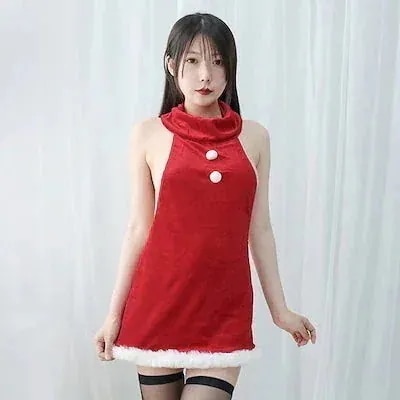 2026大人気クリスマス サンタランジェリー セクシー ウェア 背中開きワンピース ドール コスチュ