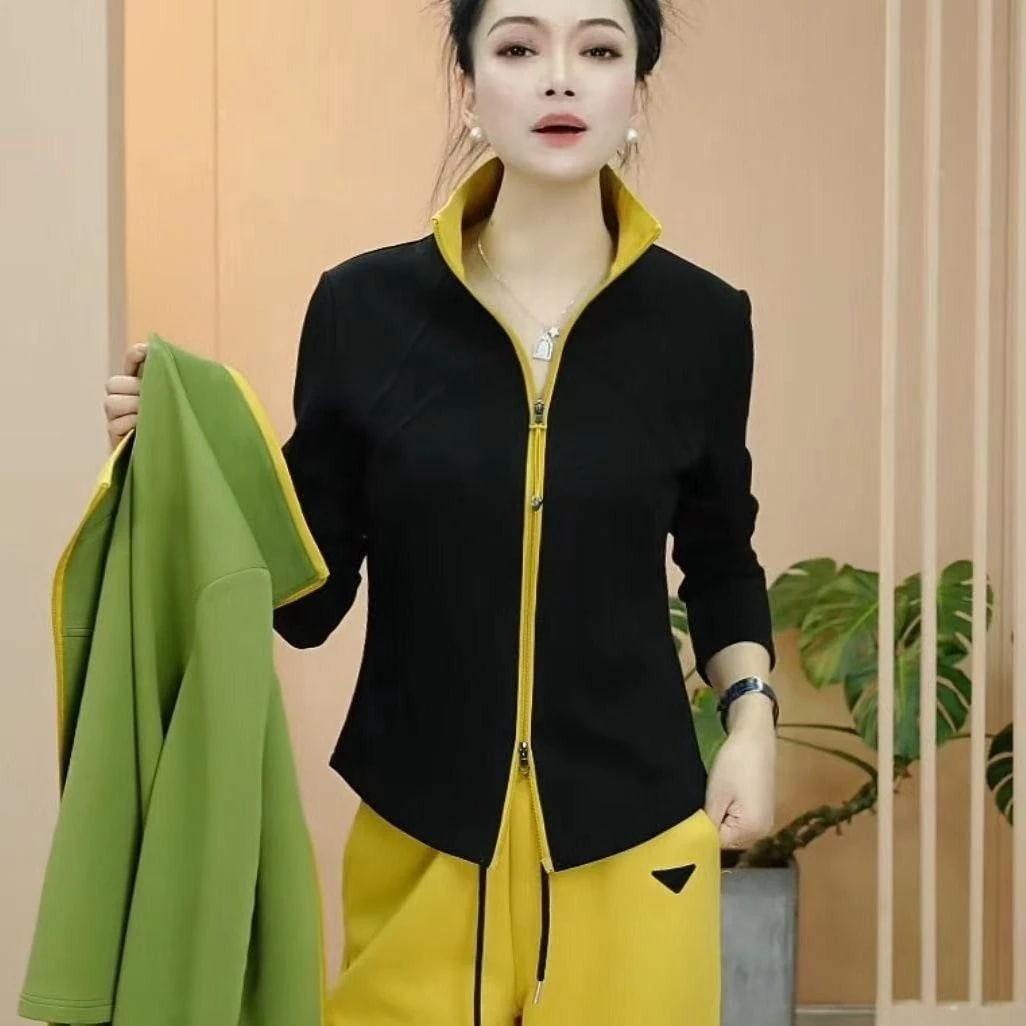 2025年春秋新作 スタンドカラー おしゃれ 若々しい レディース スウェットシャツ ジャケット 長袖 ジッパー
