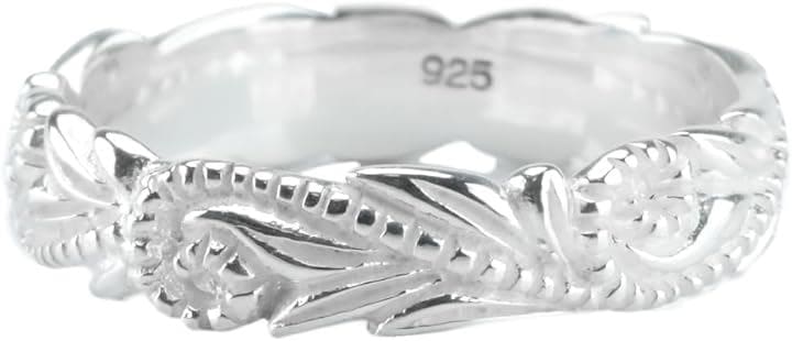 ハワイアン ジュエリー リング シルバー 925 指輪 プルメリア シンプル メンズ レディース スターリングシルバー 11号( シルバー)