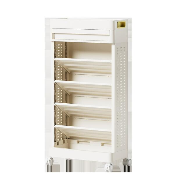 机のそばに小さなブック棚　着地プーリー移動学生寮児童書絵本収納ワゴン　移動可能　ユニバーサルホイール付き　収納ラック