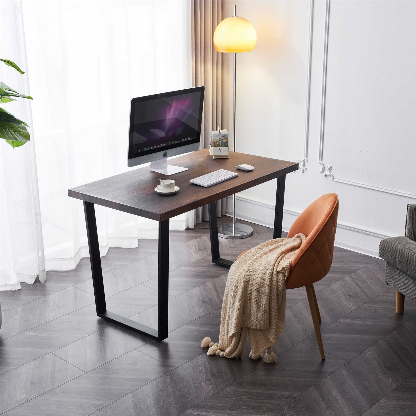 【日本国内出荷-3日で配達】韓国版 ファッション ダイニングテーブル 4人用 ダイニング スチール 食卓 チェア 幅120 コンパクトサイズ 4人掛け おしゃれ 事務机 两用 DJYC180