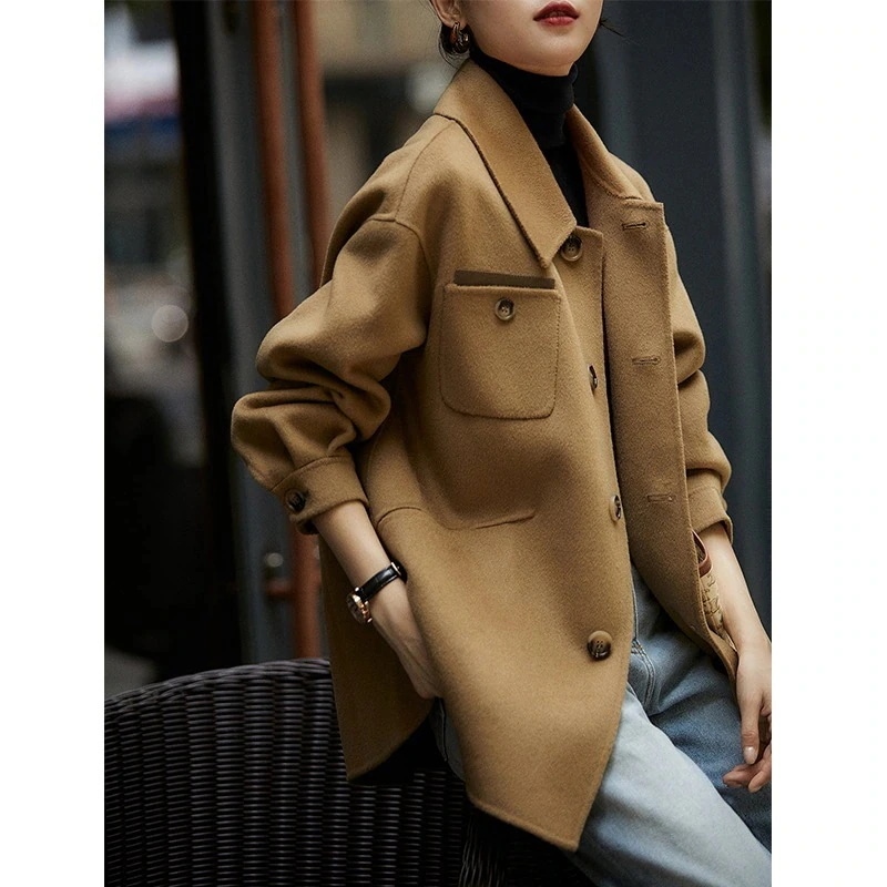 気質 着痩せ 高級感 仿羊绒 ラシャ ジャケット ウォーム 秋冬 トップス ラシャ ジャケット