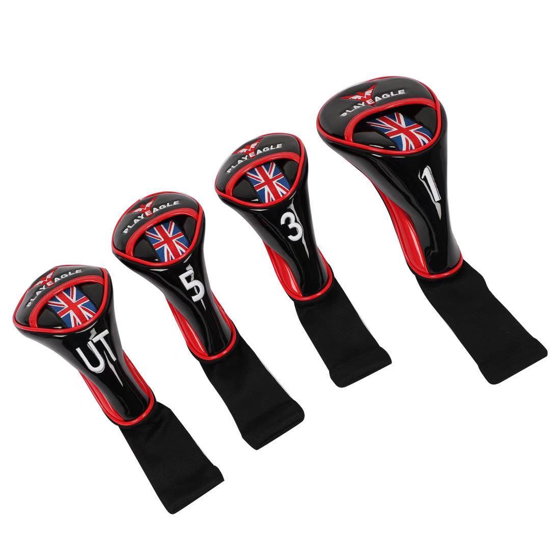 ゴルフ ヘッドカバー ドライバーカバー ウッド カバー ユーティリティ UT カバー ヘッドカバー 4点セット イギリス国旗 デザイン 防水仕