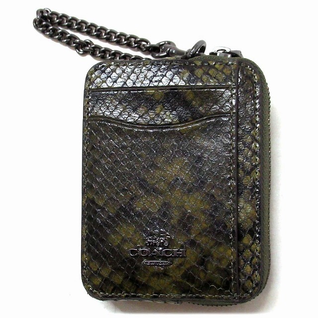 コーチ COACH アウトレット ジップ カード ケース パッチワーク アンド スネーク プリント 定期入れ 名刺入れ 小銭入れ CCO20 QBD20