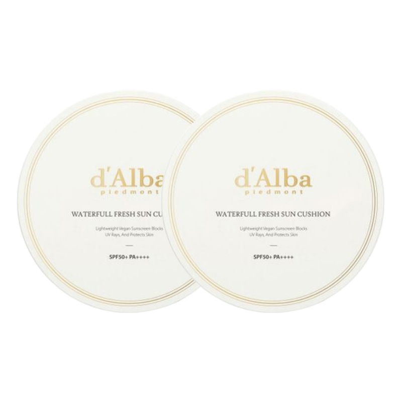 [1+1]ウォータープール フレッシュ サンクッション SPF50+ PA ++++, 2個 / 韓国 人気 ノンケミカル 無機系 赤み 鎮静 日焼け止めクッション